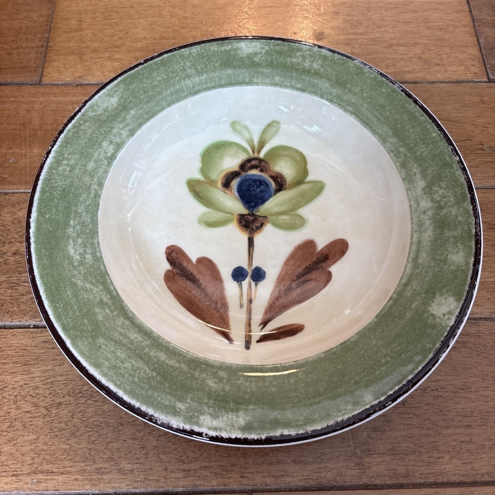 5pc VTG Y2K Pier 1 Sophie Soup Cereal Bowl Earthenware Italy Hand Painted Floral